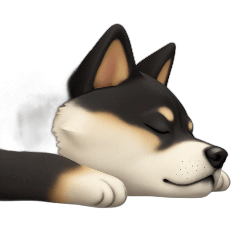 Black Shiba Inu sleeping  emoji