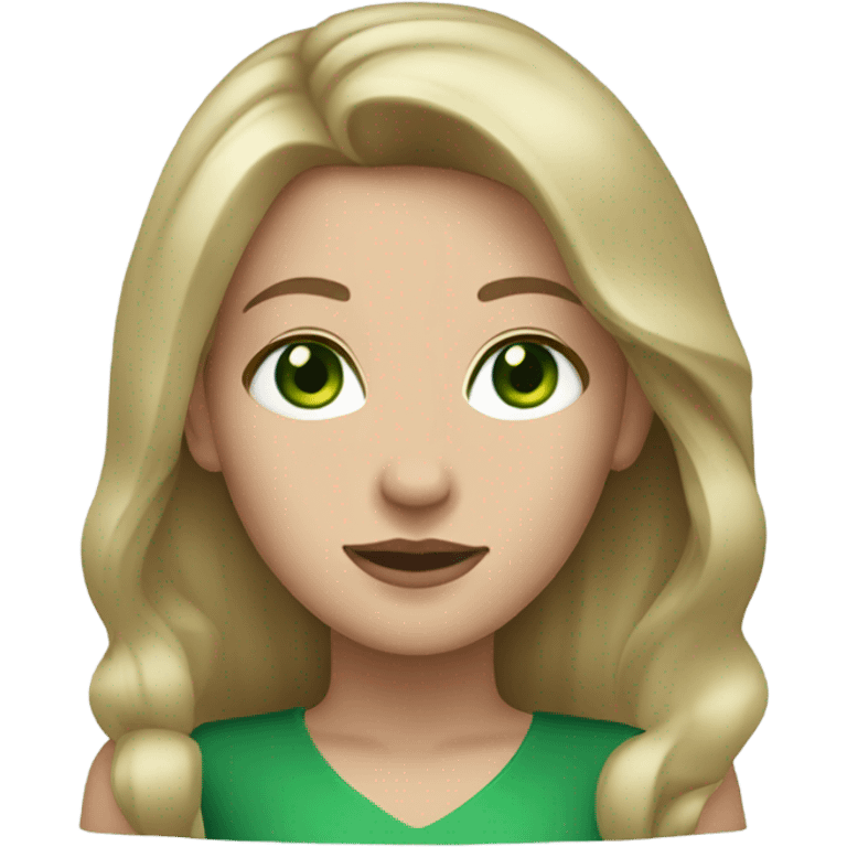 dark blonde woman with green eyes and fair skin emoji