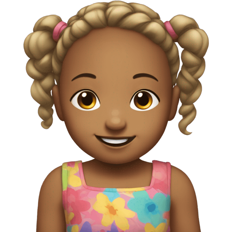 baby girl with pigtails  emoji