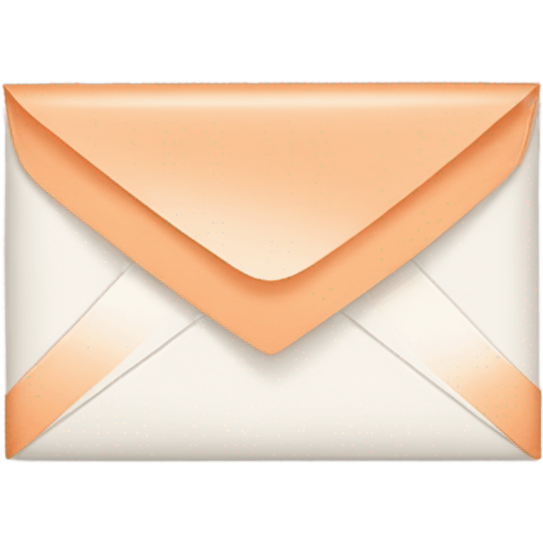 white post card envelope with a peach color ruban  emoji