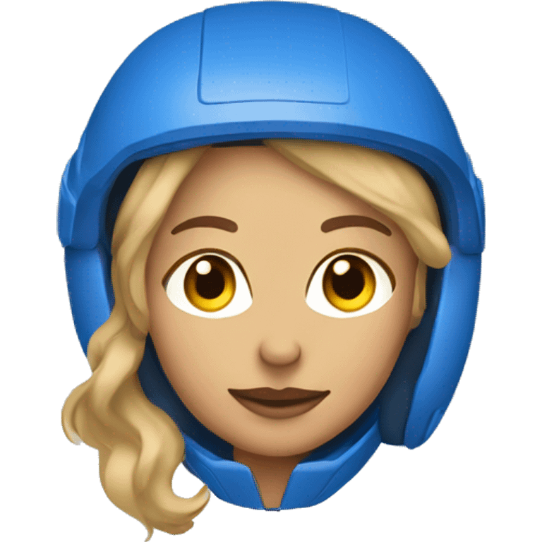 Honey blonde woman in blue helmet and blue flight jumpsuit  emoji