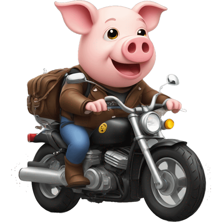 Pig on a motorcycle emoji