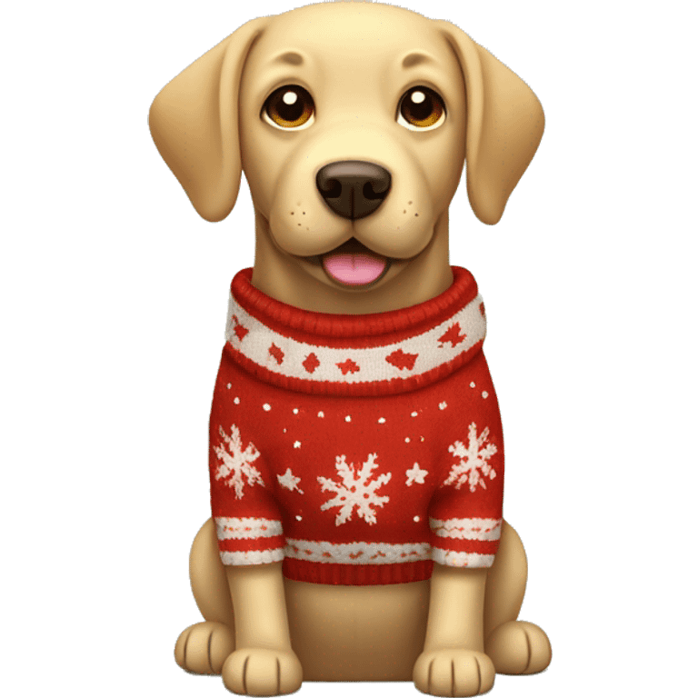 Labrador Retriever dog with Christmas sweater  emoji