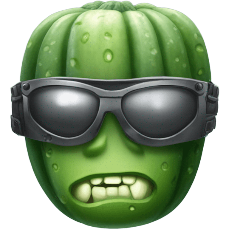 Cucumber faced terminator  emoji