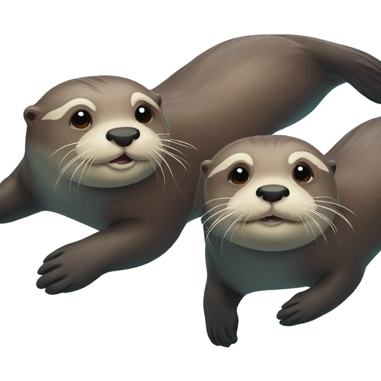 otters swimming emoji