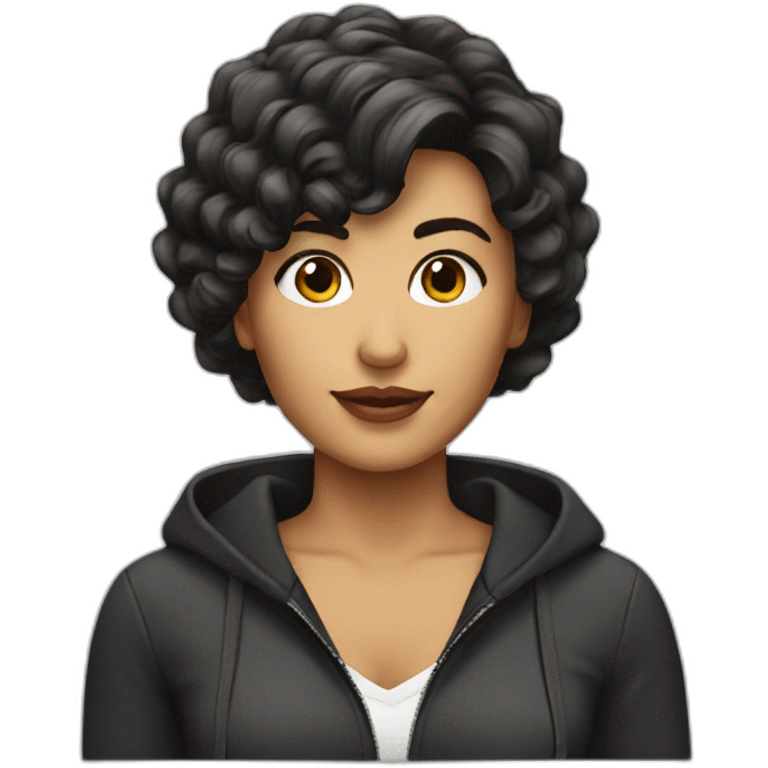 Latina with wolfcut hair emoji