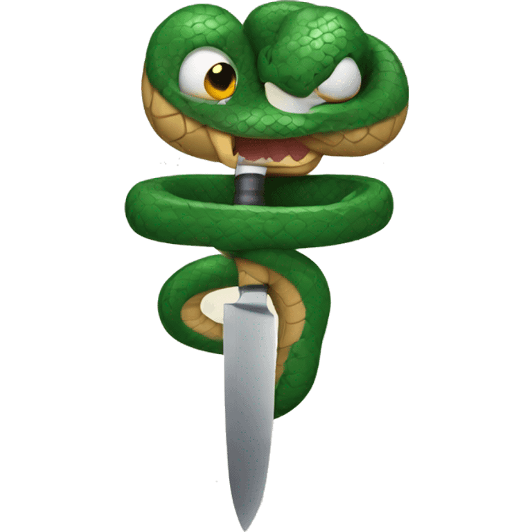 Snake holding a knife emoji