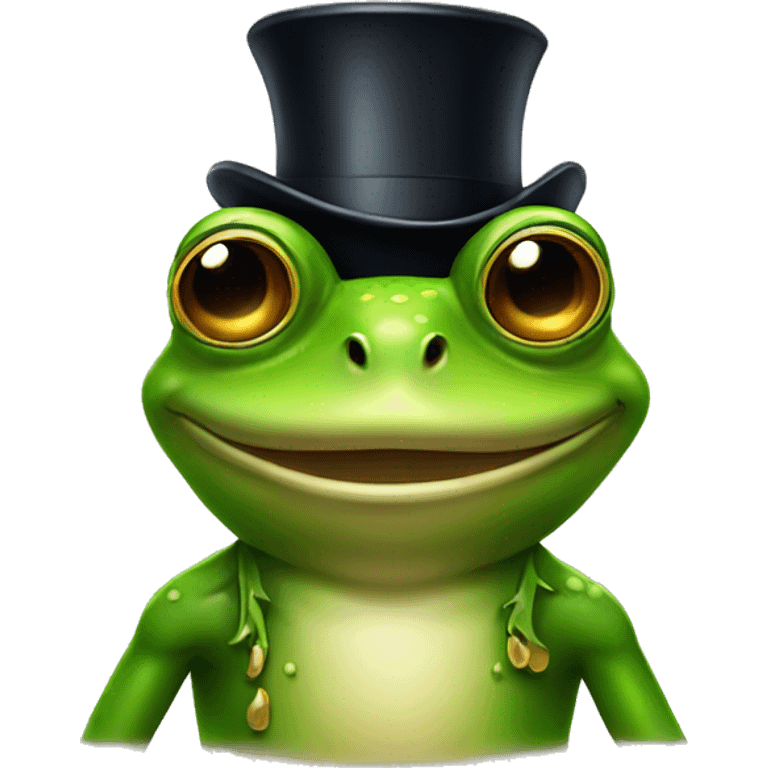 Frog with an tophat and sunglasses emoji