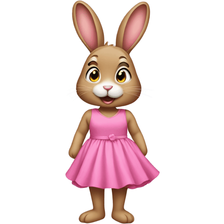 Bunny wearing a pink dress emoji