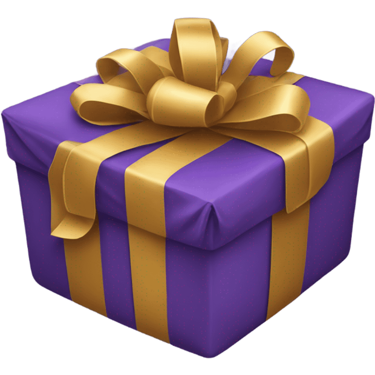 Purple and gold Wrapped gift  emoji