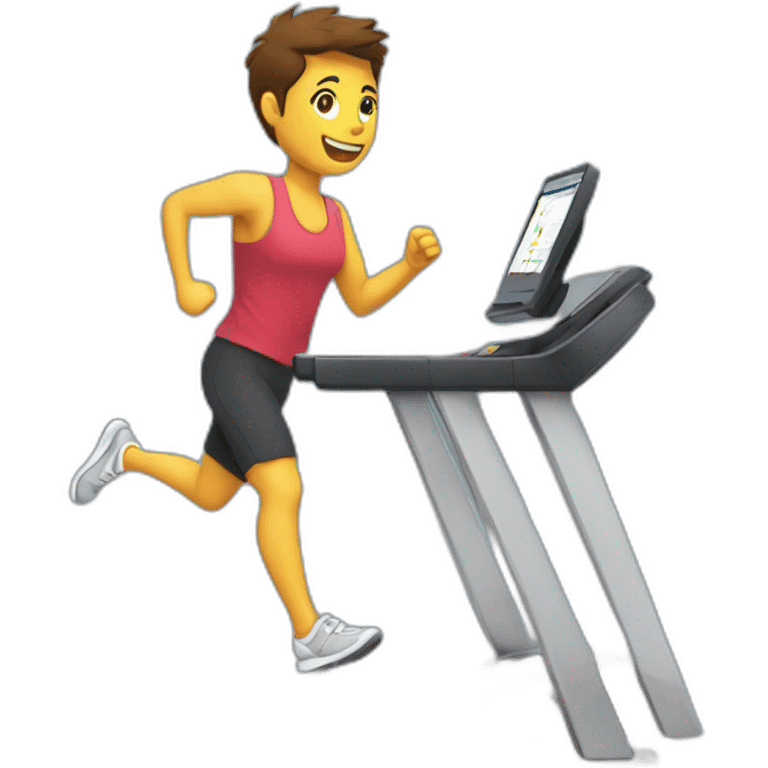 Running a business while on a treadmill emoji