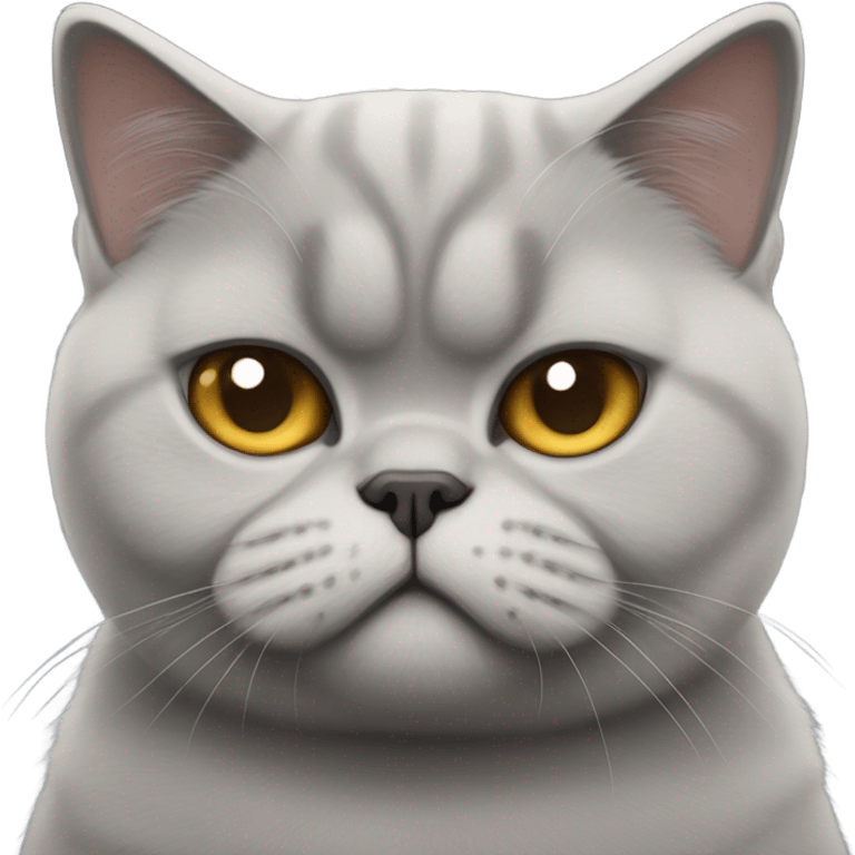 fluffy unimpressed looking british shorthair cat emoji