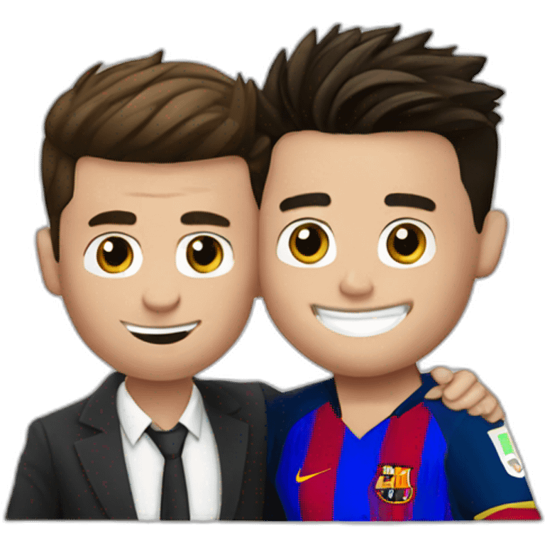 Cristiano ronaldo hugging messi emoji