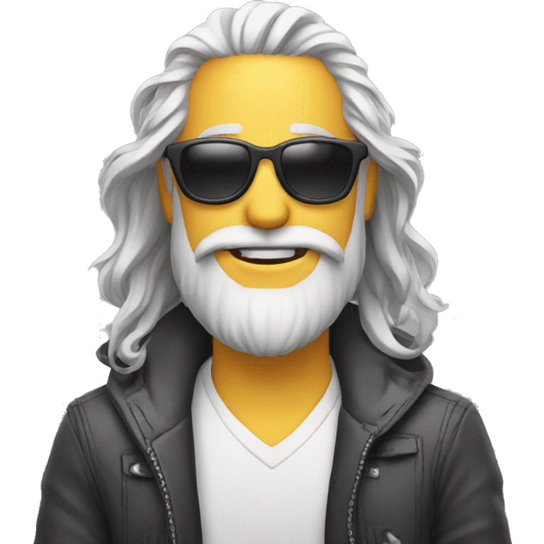 cool designer for the sun with gray hair and beard emoji