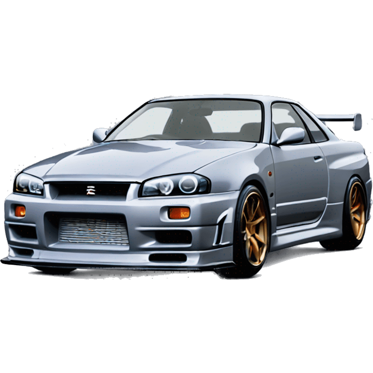 drifting Nissan skyline R34  emoji