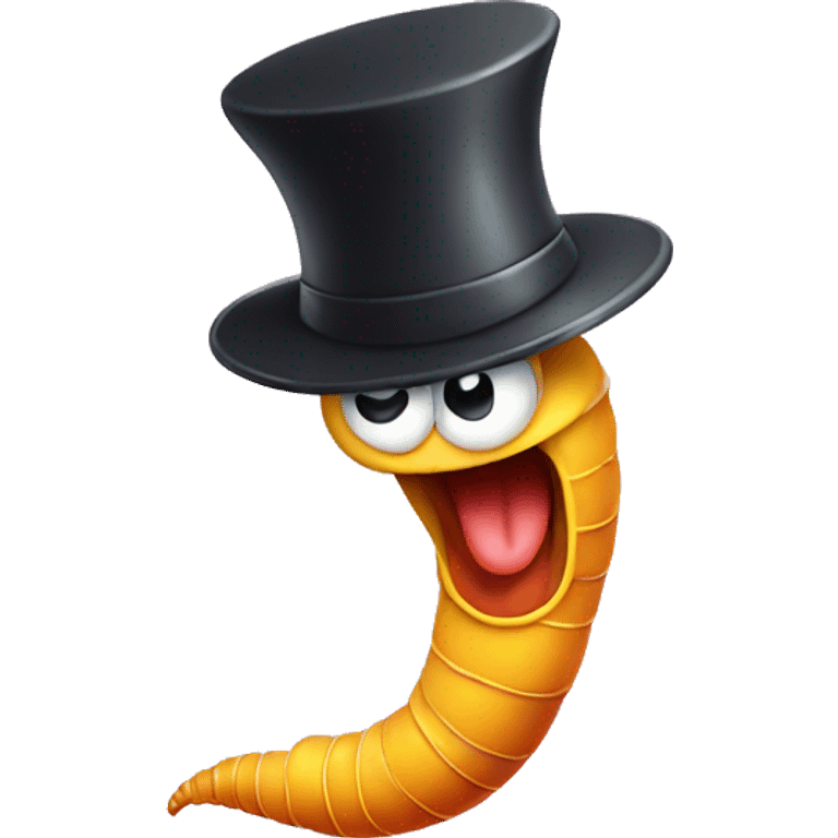 Dancing worm in hat emoji