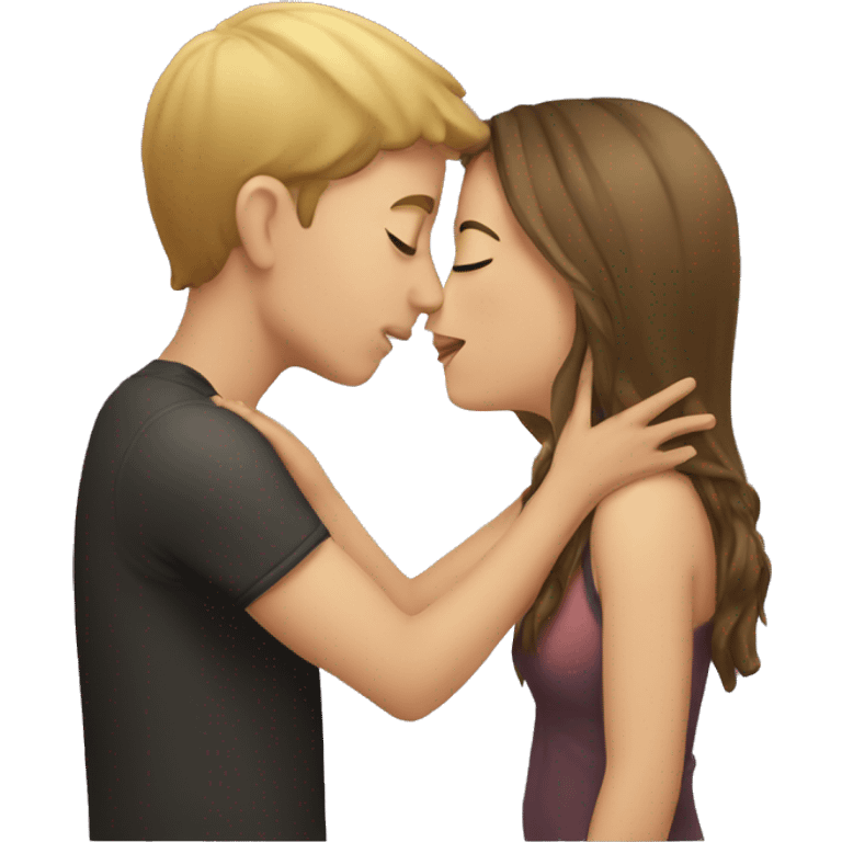 girl kissing guy emoji