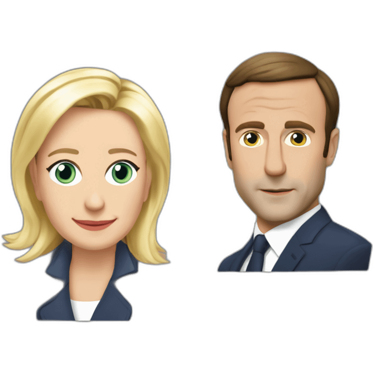 Macron qui soulève marine lepen emoji