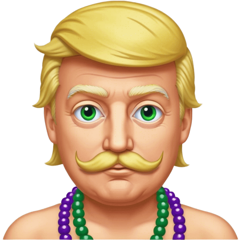 Donald trump at Mardi Gras with a moustache  emoji