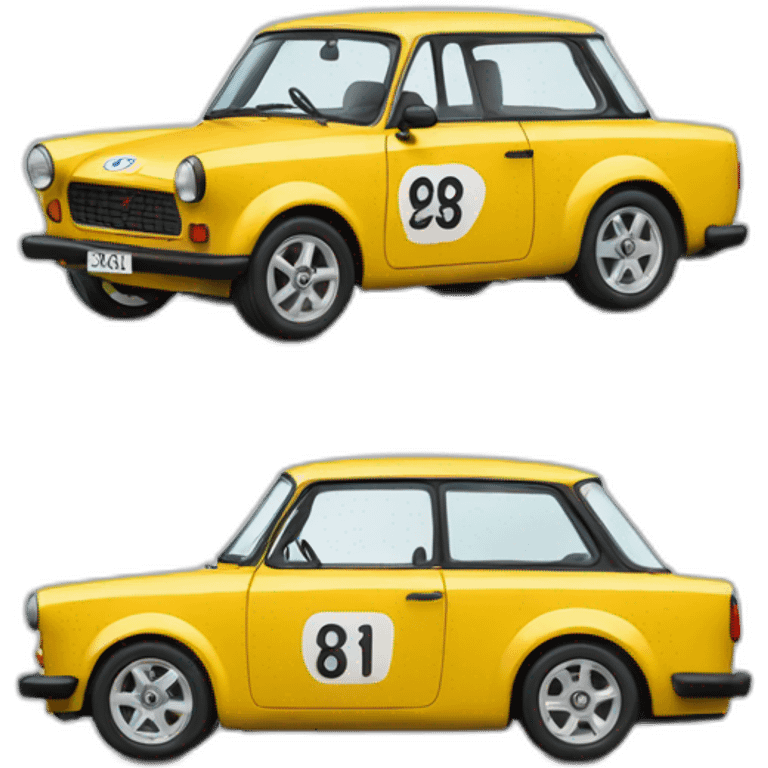 Trabant as a racecar emoji