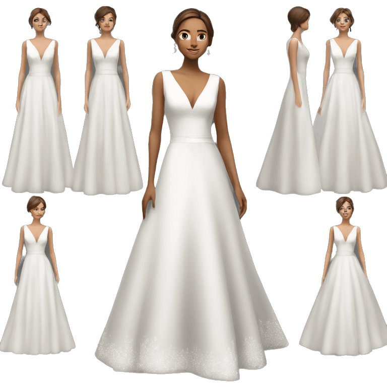 V neck wedding dress a-line emoji