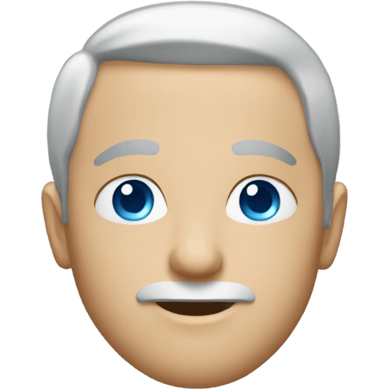 Pilot with blue eyes and middle aged emoji