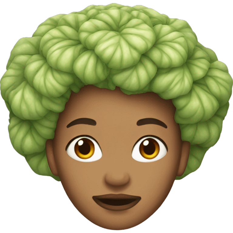 women cabbage hair emoji