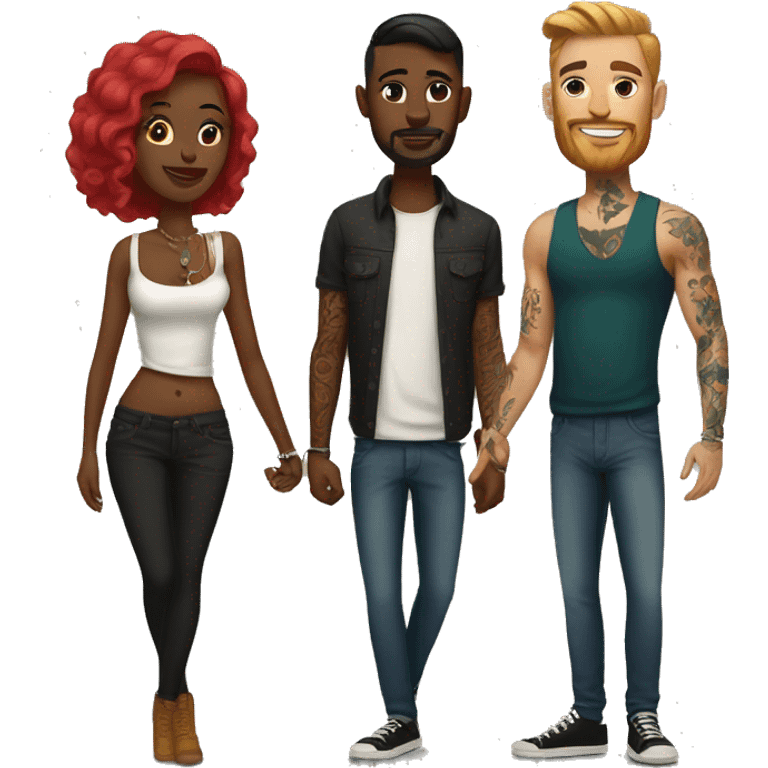 Apple style couple with style and tattoos emoji