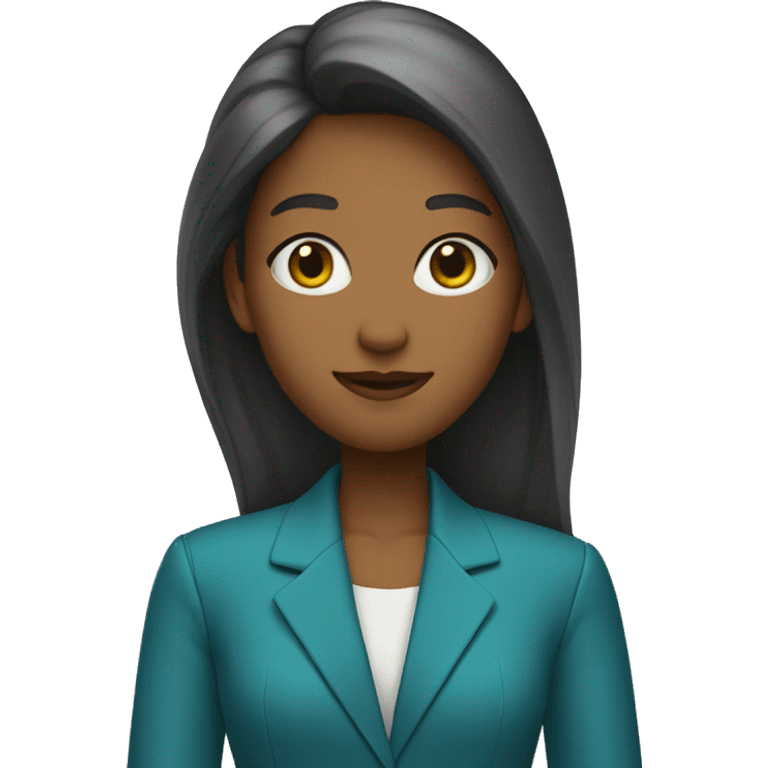 A girl College student with Blue-Geen-ish Blazer doing a Presentation  emoji