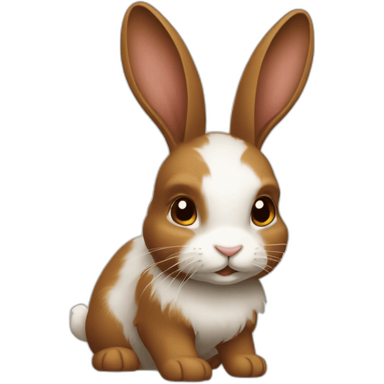 lapin marron et blanc emoji