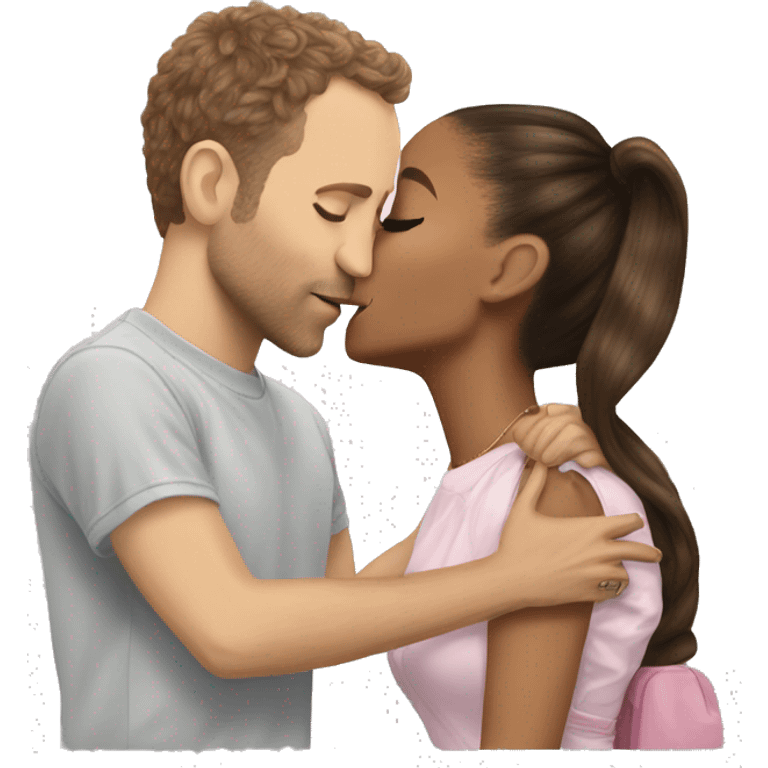 Ariana Grande kisses Coldplay emoji