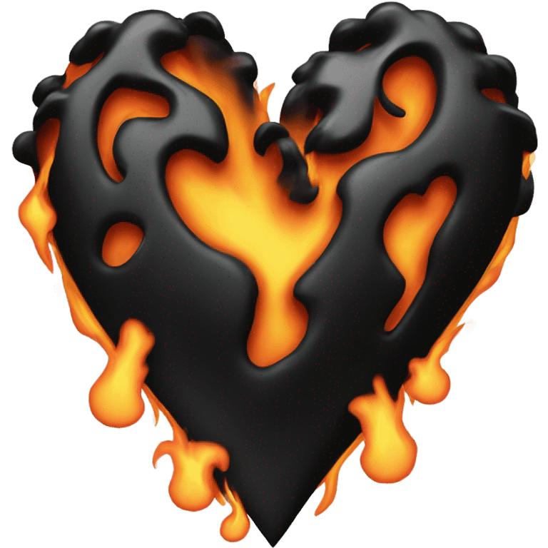 Love heart with black flame emoji