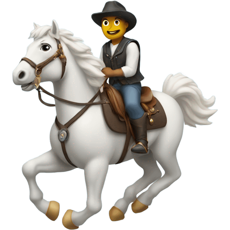 Cloud wearing a vest riding a horse  emoji