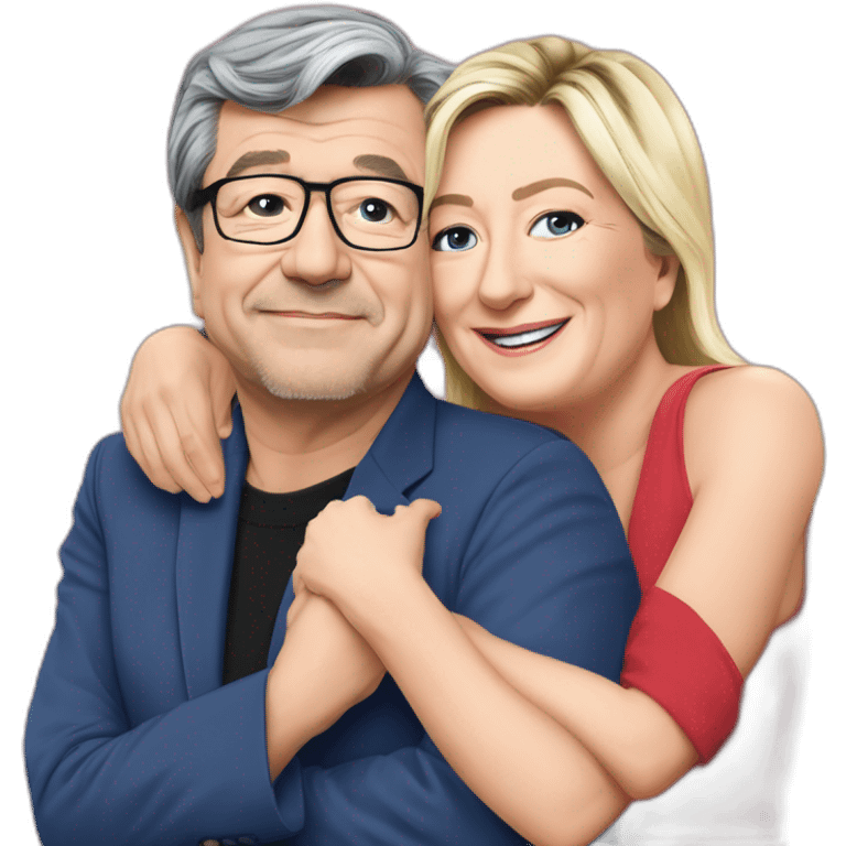 Jean-Luc Melonchon caresse Marine Le Pen emoji