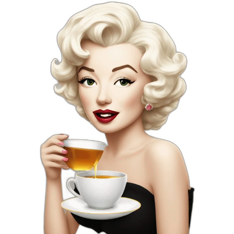 Marilyn Monroe drinking tea emoji