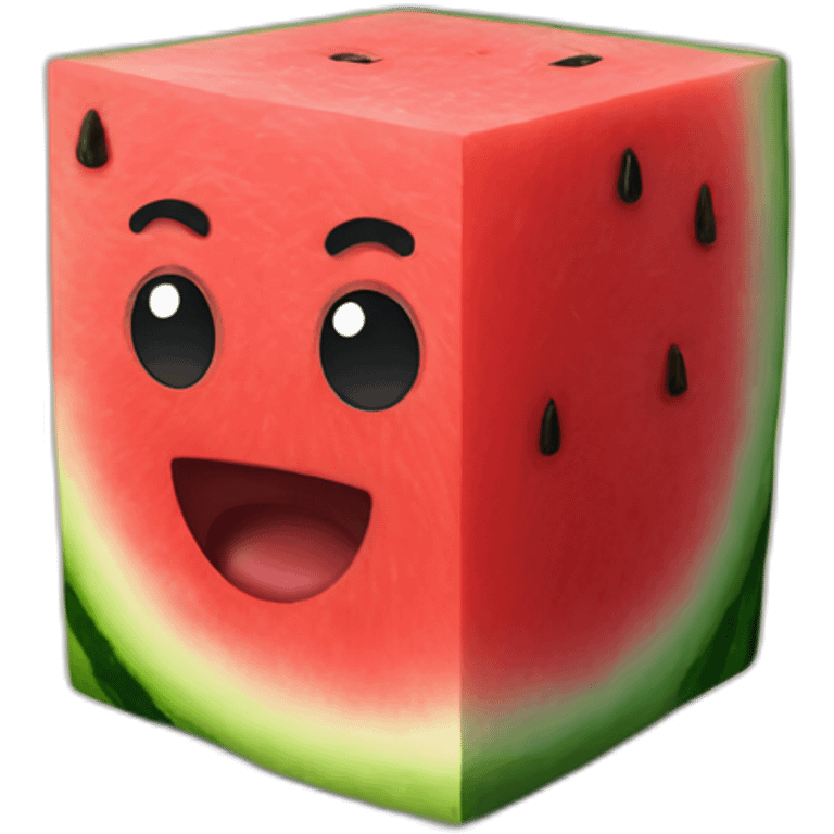 Cube watermelon emoji