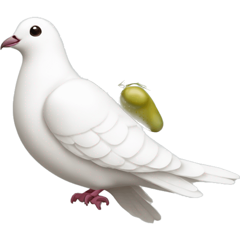 A white dove with an olive branch emoji