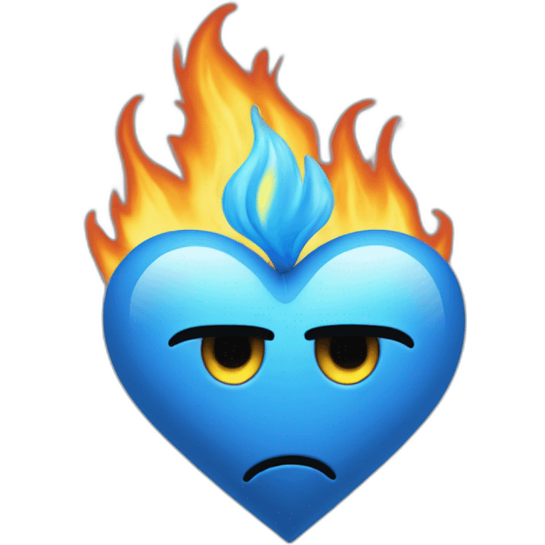 Burning Blue heart emoji