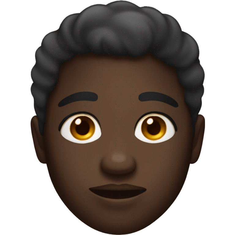 A dark skin face emoji with acne and hyperpigmentation  emoji