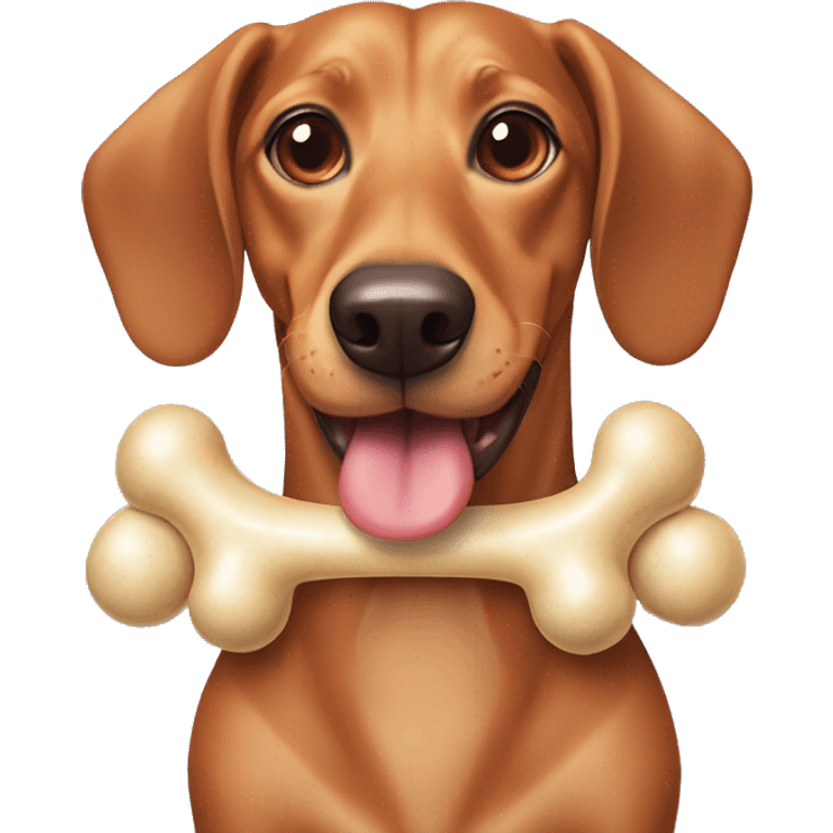 weiner dog with chewbone emoji