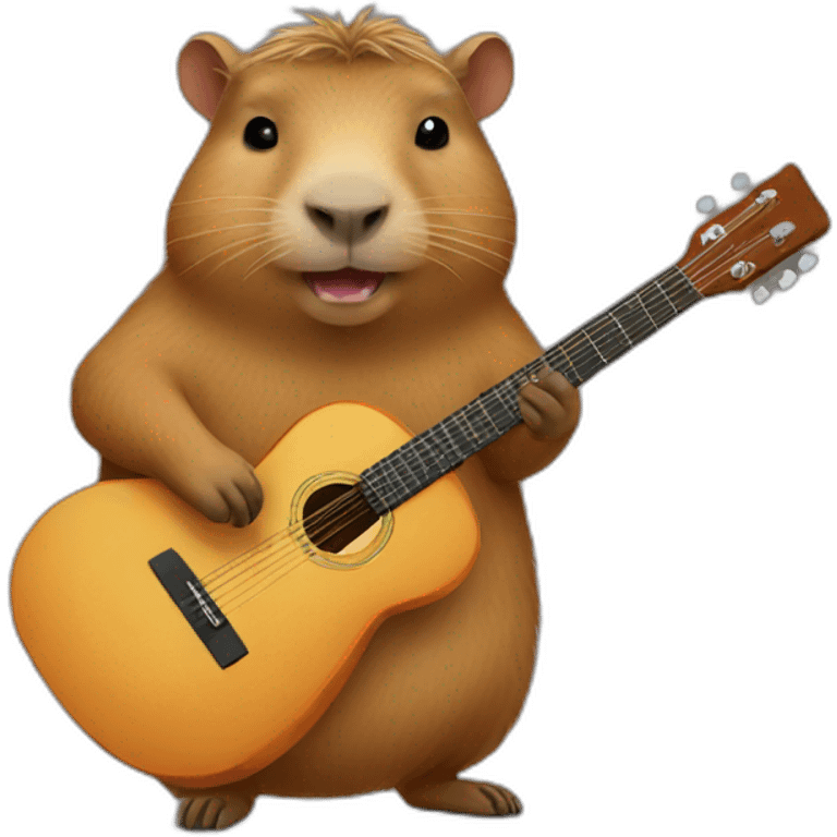 Capybara with guitar emoji