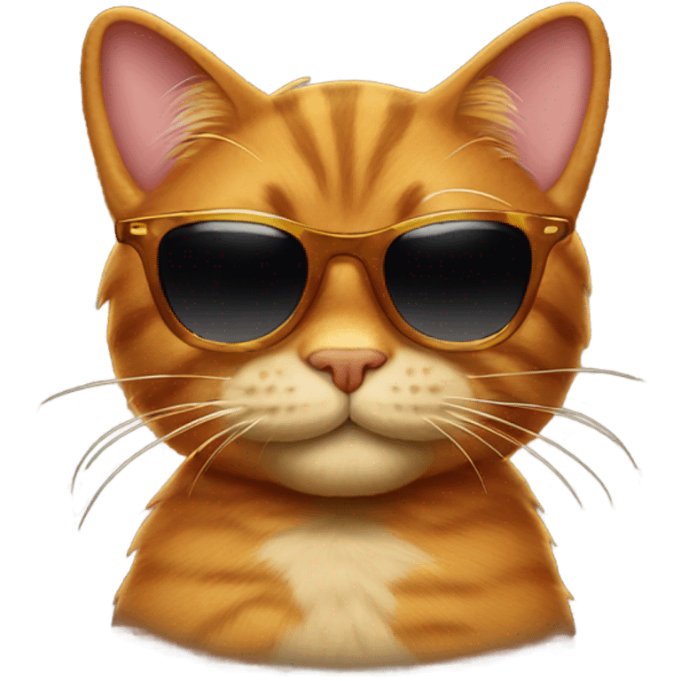 Garfield the cat with shades emoji