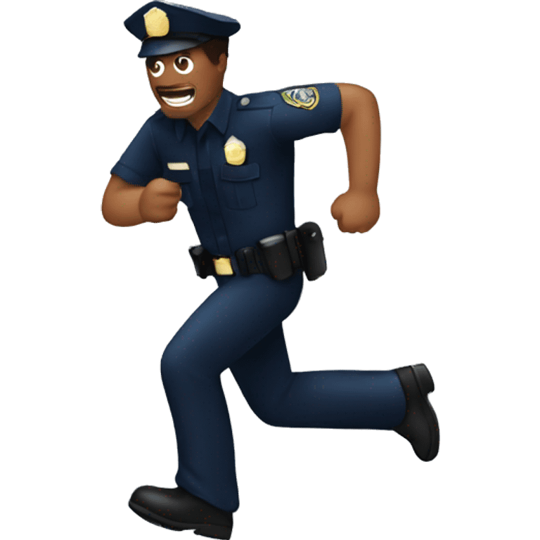 a police man chasing a guy emoji