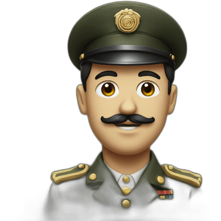 Chaplin dressed millitary without hat emoji