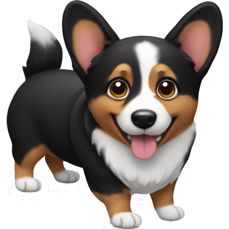 Black corgi dog emoji