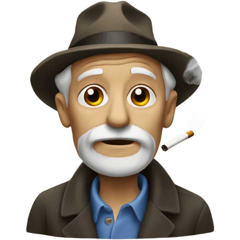 Old man smoking a cigarette emoji