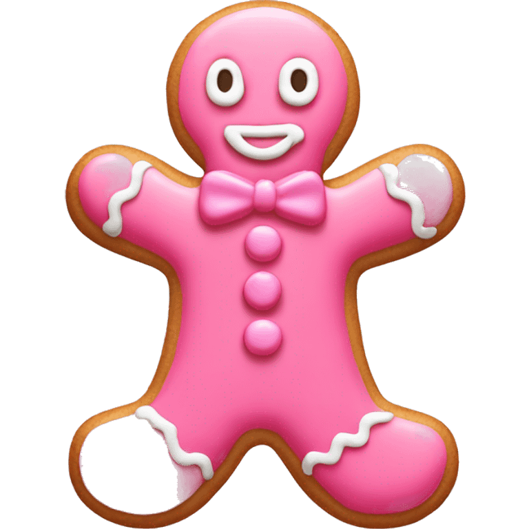 pink gingerbread man with frosting  emoji