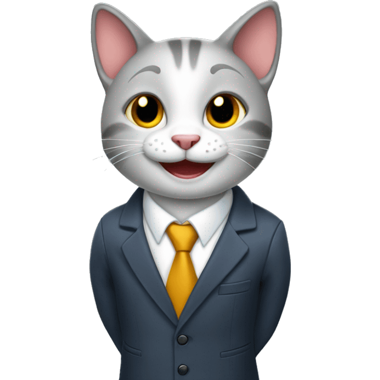 HAPPY cat in business suit emoji