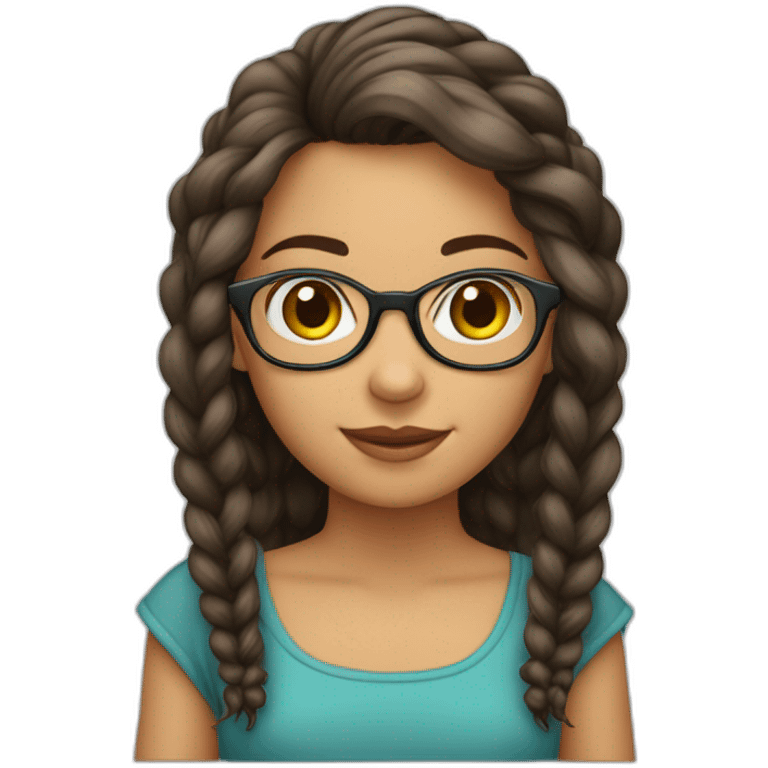 Menina de óculos cabelo cacheado avermelhado emoji