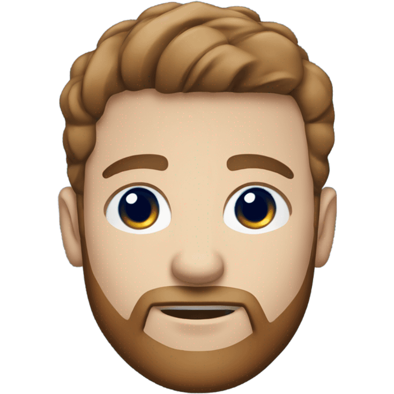 irish man blue eyes, brown short hair and short beard, wearing a smart navy blue jumper. torso emoji